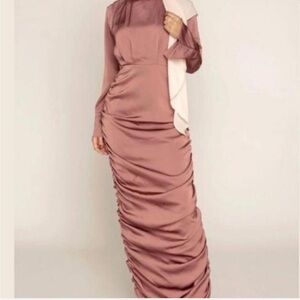 Veiled Collection Pink Satin Maxi Dress